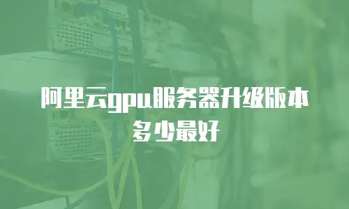阿里云gpu服务器升级版本多少最好