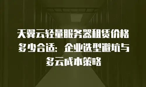 天翼云轻量服务器租赁价格多少合适：企业选型避坑与多云成本策略
