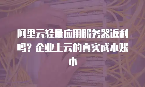 阿里云轻量应用服务器返利吗？企业上云的真实成本账本