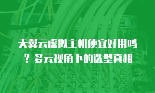 天翼云虚拟主机便宜好用吗？多云视角下的选型真相