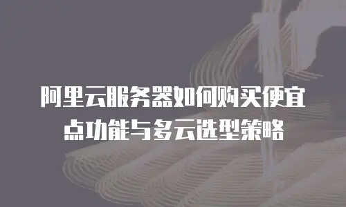 阿里云服务器如何购买便宜点功能与多云选型策略