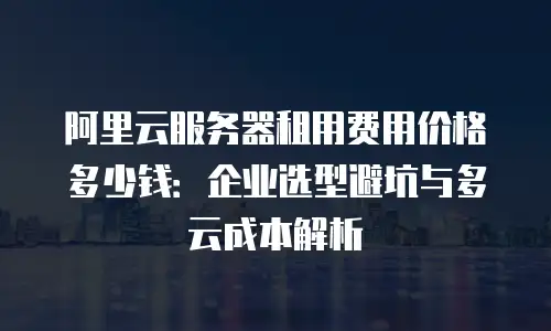 阿里云服务器租用费用价格多少钱：企业选型避坑与多云成本解析