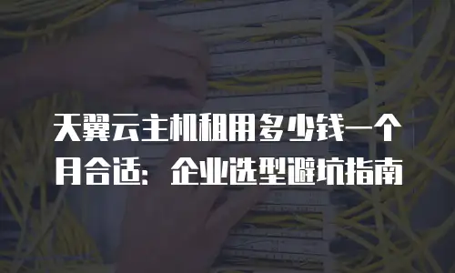 天翼云主机租用多少钱一个月合适：企业选型避坑指南