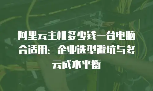 阿里云主机多少钱一台电脑合适用：企业选型避坑与多云成本平衡