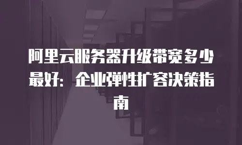 阿里云服务器升级带宽多少最好：企业弹性扩容决策指南