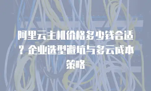 阿里云主机价格多少钱合适？企业选型避坑与多云成本策略