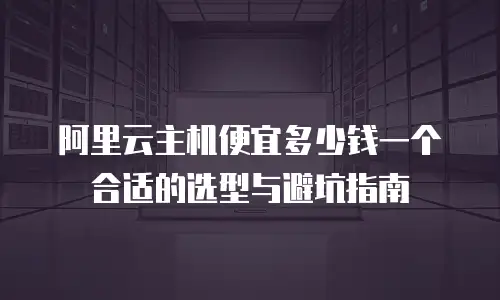 阿里云主机便宜多少钱一个合适的选型与避坑指南