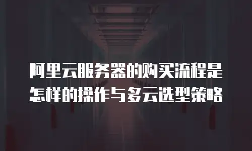 阿里云服务器的购买流程是怎样的操作与多云选型策略