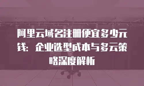 阿里云域名注册便宜多少元钱：企业选型成本与多云策略深度解析