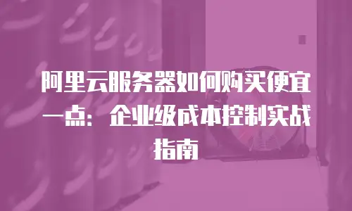 阿里云服务器如何购买便宜一点：企业级成本控制实战指南