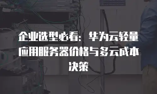 企业选型必看：华为云轻量应用服务器价格与多云成本决策