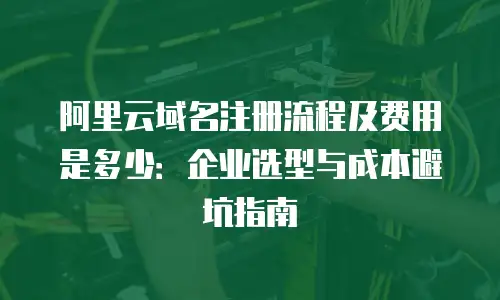 阿里云域名注册流程及费用是多少：企业选型与成本避坑指南