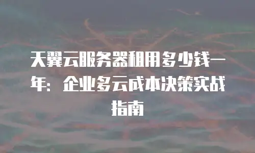天翼云服务器租用多少钱一年：企业多云成本决策实战指南