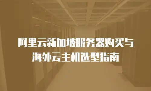 阿里云新加坡服务器购买与海外云主机选型指南