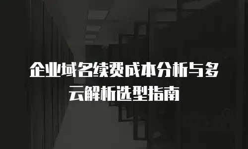 企业域名续费成本分析与多云解析选型指南
