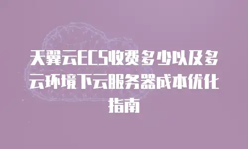 天翼云ECS收费多少以及多云环境下云服务器成本优化指南