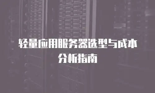 轻量应用服务器选型与成本分析指南