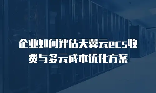 企业如何评估天翼云ecs收费与多云成本优化方案