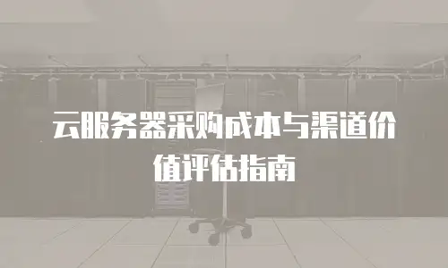 云服务器采购成本与渠道价值评估指南