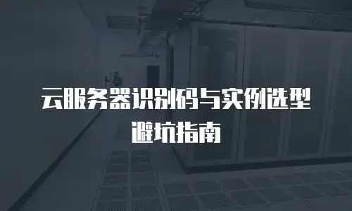 云服务器识别码与实例选型避坑指南