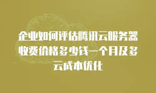 企业如何评估腾讯云服务器收费价格多少钱一个月及多云成本优化