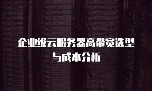 企业级云服务器高带宽选型与成本分析