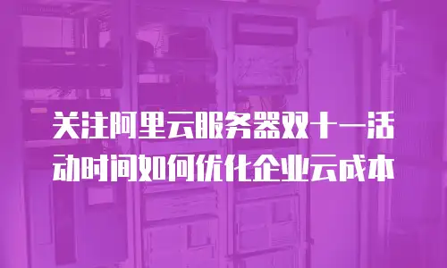 关注阿里云服务器双十一活动时间如何优化企业云成本