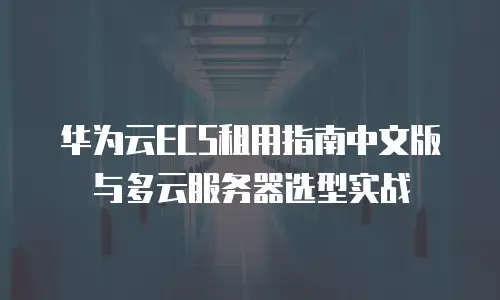 华为云ECS租用指南中文版与多云服务器选型实战