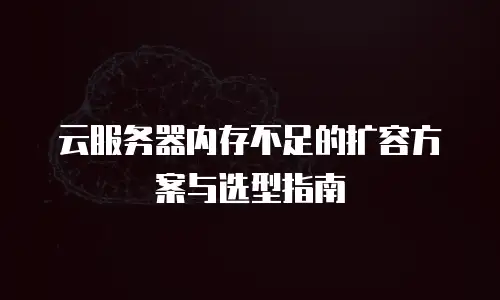 云服务器内存不足的扩容方案与选型指南