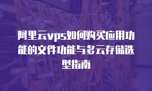 阿里云vps如何购买应用功能的文件功能与多云存储选型指南