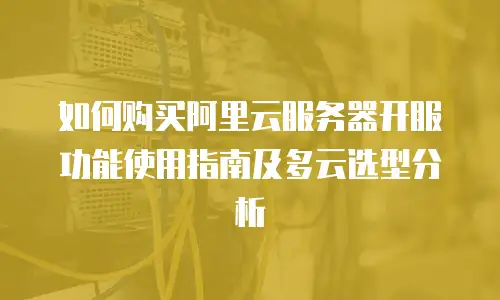如何购买阿里云服务器开服功能使用指南及多云选型分析