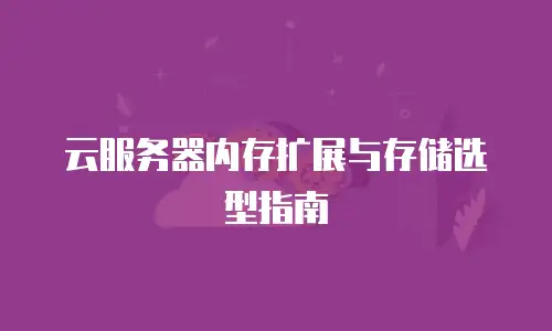 云服务器内存扩展与存储选型指南