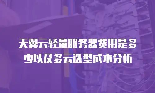 天翼云轻量服务器费用是多少以及多云选型成本分析