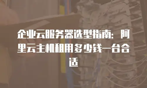 企业云服务器选型指南：阿里云主机租用多少钱一台合适