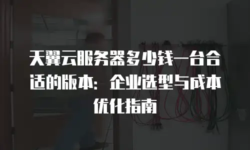 天翼云服务器多少钱一台合适的版本：企业选型与成本优化指南