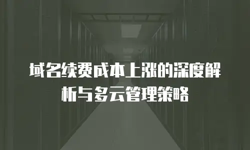 域名续费成本上涨的深度解析与多云管理策略