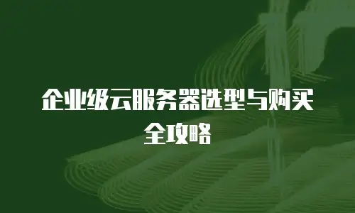 企业级云服务器选型与购买全攻略