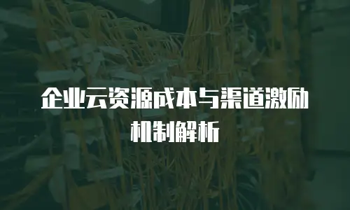 企业云资源成本与渠道激励机制解析