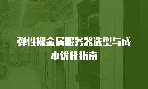 弹性裸金属服务器选型与成本优化指南