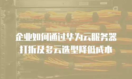 企业如何通过华为云服务器打折及多云选型降低成本