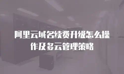 阿里云域名续费升级怎么操作及多云管理策略