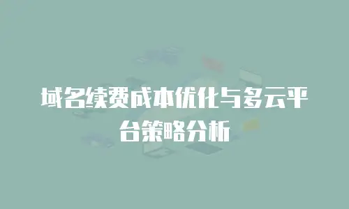域名续费成本优化与多云平台策略分析