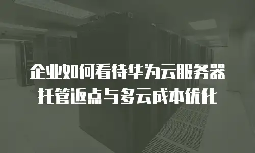 企业如何看待华为云服务器托管返点与多云成本优化