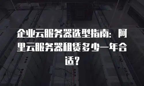 企业云服务器选型指南：阿里云服务器租赁多少一年合适？