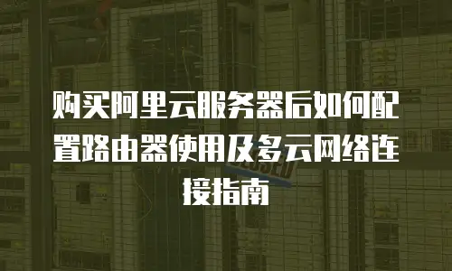 购买阿里云服务器后如何配置路由器使用及多云网络连接指南