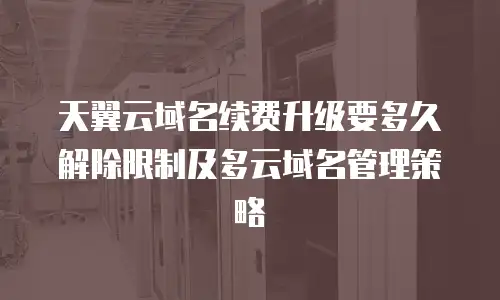 天翼云域名续费升级要多久解除限制及多云域名管理策略