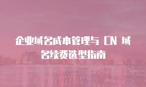 企业域名成本管理与 CN 域名续费选型指南