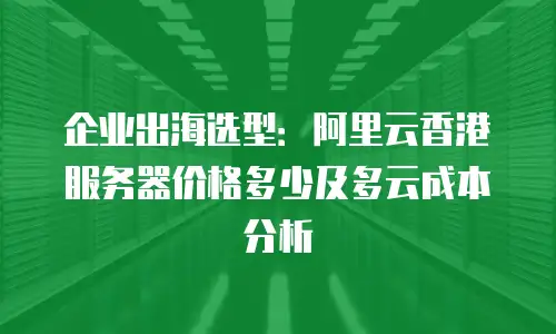 企业出海选型：阿里云香港服务器价格多少及多云成本分析