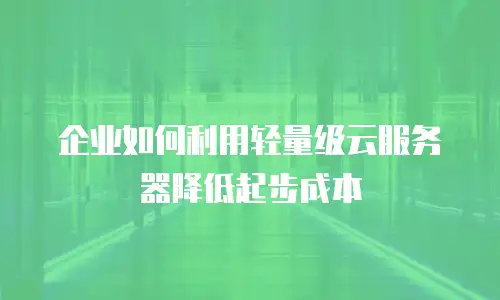 企业如何利用轻量级云服务器降低起步成本