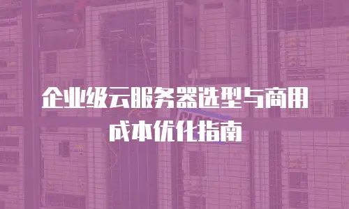 企业级云服务器选型与商用成本优化指南
